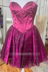 Misshow Simple Blue Corset A-Line Short Homecoming Dress/Mini Dress