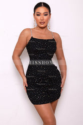 Misshow Spaghetti Straps Little Black Dress