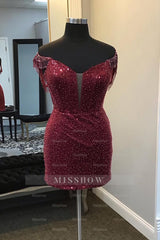 Misshow Sparkly Black Corset Fringed Sequin Tight Short Homecoming Dress/Mini Dress