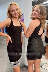 Misshow Sparkly Blue Halter Open Back Sequins Tight Short Homecoming Dress/Mini Dress
