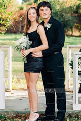 Misshow Sparkly Corset Dark Spaghetti Straps Green Tight Short Homecoming Dress/Mini Dress with Lace