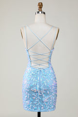 Misshow Sparkly Dark Green Lace Tight Short Hoco Dress