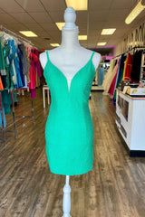 Misshow Sparkly Fuchsia Beaded Backless Tight Short Homecoming Dress/Mini Dress