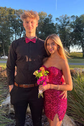 Misshow Sparkly Fuchsia Sweetheart Tight Short Homecoming Dress/Mini Dress