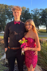 Misshow Sparkly Fuchsia Sweetheart Tight Short Homecoming Dress/Mini Dress