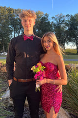 Misshow Sparkly Fuchsia Sweetheart Tight Short Homecoming Dress/Mini Dress