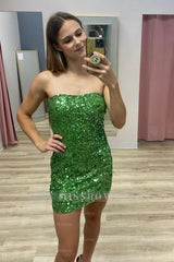 Misshow Sparkly Green Sequins Bodycon Short Homecoming Dress/Mini Dress