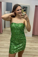 Misshow Sparkly Green Sequins Bodycon Short Homecoming Dress/Mini Dress