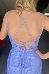 Misshow Sparkly Lavender Sequins Tight Short Satin Homecoming Dress/Mini Dress