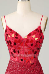 Misshow Sparkly Mirror Peacock Blue Corset Tight Short Hoco Dress