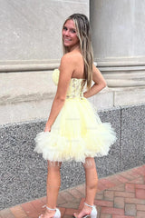 Misshow Sparkly Navy Beaded A Line Short Homecoming Dress/Mini Dress with Appliques