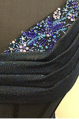 Misshow Sparkly Navy Beaded Corset Tight Short Homecoming Dress/Mini Dress