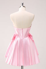 Misshow Sparkly Pink Corset Sweetheart A Line Short Homecoming Dress/Mini Dress