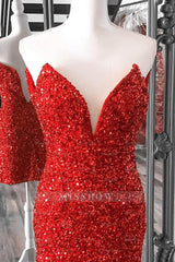 Misshow Sparkly Red Sweetheart Sequins Tight Short Homecoming Dress/Mini Dress