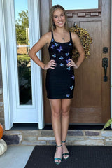 Misshow Sparkly Royal Blue Beaded Butterflies Tight Short Homecoming Dress/Mini Dress