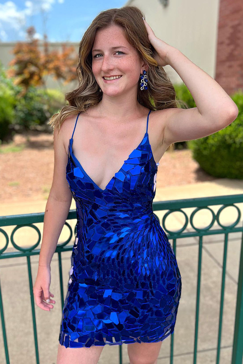 Misshow Sparkly Royal Blue Sequined Tight Short Homecoming Dress/Mini Dress