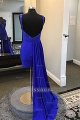 Misshow Sparkly Royal Blue Tight Short Homecoming Dress/Mini Dress With Beadings