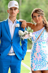 Misshow Sparkly Silver One Shoulder Mirror Tight Short Homecoming Dress/Mini Dress