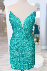 Misshow Sparkly Silver Sweetheart Sequins Tight Short Homecoming Dress/Mini Dress