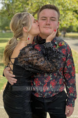 Misshow Sparkly White Long Sleeves Short Homecoming Dress/Mini Dress