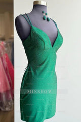 Misshow Tight Royal Blue Sequins Homecoming Dress/Mini Dress