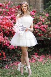 Misshow White Strapless A-Line Short Homecoming Dress/Mini Dress