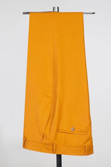 Modern Gold Peaked Lapel Double-Breasted Prom Suit