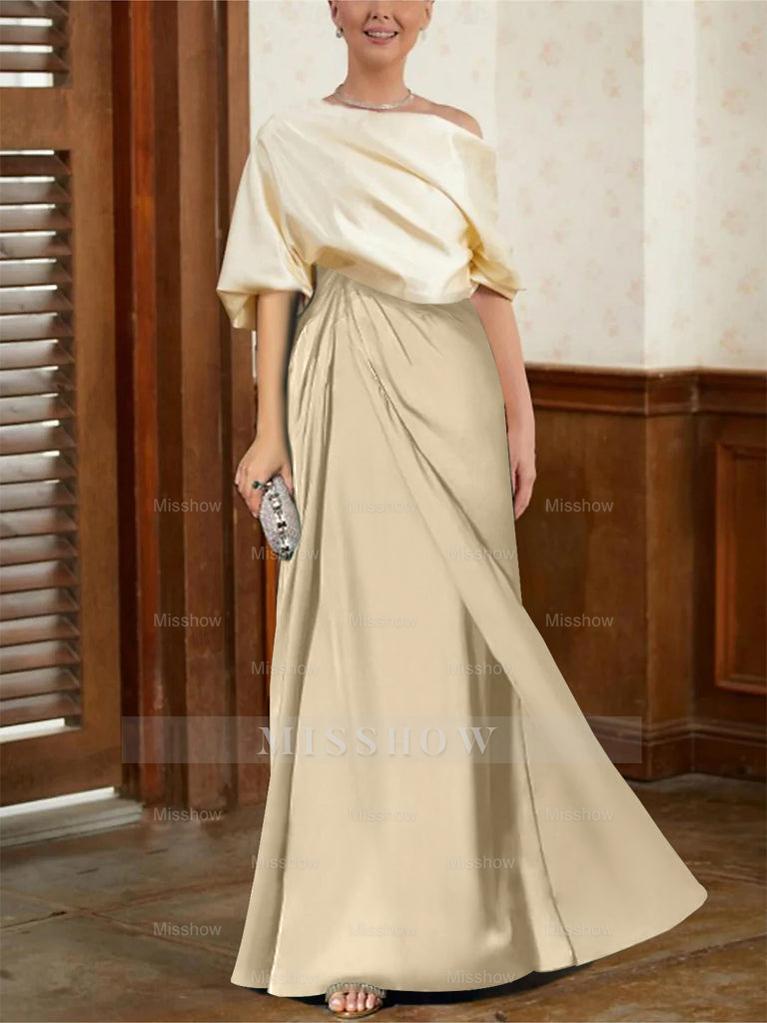 Mother of the Bride Cowl Neck A-Line Dresses with Half Sleeves