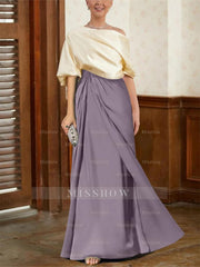 Mother of the Bride Cowl Neck A-Line Dresses with Half Sleeves