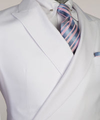 New Arrival White Double-Breasted Bespoke Slim Fit Prom Suit for Men