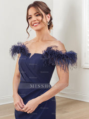 Off-the-Shoulder Floor-Length Sheath/Column Dress for the Mother of the Bride