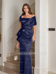 Off-the-Shoulder Floor-Length Sheath/Column Gown for the Mother of the Bride