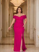 Off-the-Shoulder Mermaid/Trumpet Gown for the Mother of the Bride with Side Split