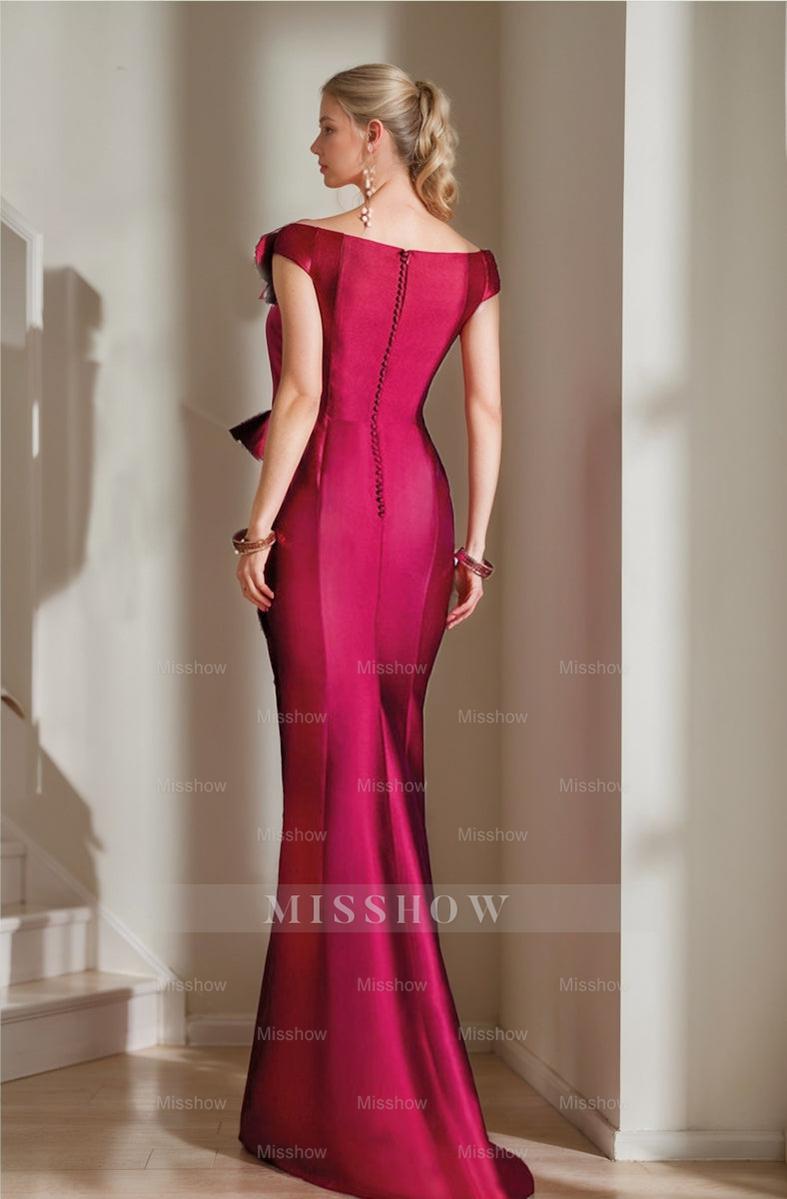 Off-the-Shoulder Mermaid/Trumpet Mother of the Bride Dresses Featuring a High Split