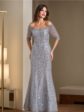 Off-the-Shoulder Mermaid/Trumpet Mother of the Bride & Groom Dresses with Half Sleeves