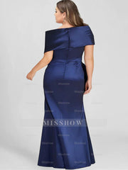 Off-the-Shoulder Plus Size Floor-Length Sheath Mother of the Bride Dresses