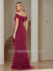 Off-the-Shoulder Sleeveless Floor-Length Mermaid/Trumpet Gown for the Mother of the Bride