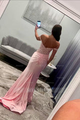 Off the Shoulder Sleeveless Long Mermaid Formal Dress With Split