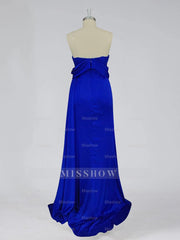 Off-the-Shoulder Strapless Evening Dresses with Sweep Train