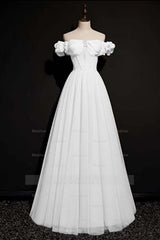 Off the Shoulder Strapless Sleeveless Long Formal Dress With Tulle