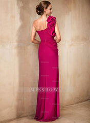 One-Shoulder Column Gown for the Mother of the Bride with Side Slit
