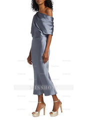 One-Shoulder Column/Sheath Gown for the Mother of the Bride