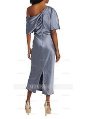 One-Shoulder Column/Sheath Gown for the Mother of the Bride