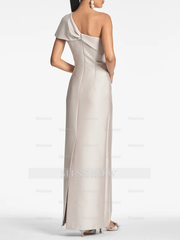 One-Shoulder Floor-Length Sheath/Column Mother of the Bride Dress