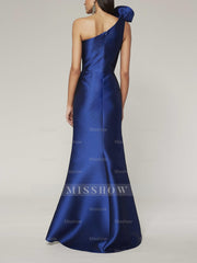One-Shoulder Sleeveless A-Line Princess Floor-Length Mother of the Bride Dress with Side Split
