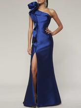 One-Shoulder Sleeveless A-Line Princess Floor-Length Mother of the Bride Dress with Side Split