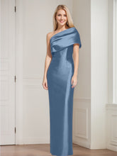 One-Shoulder Sleeveless Floor-Length Sheath/Column Mother of the Bride Dress with Bowknot