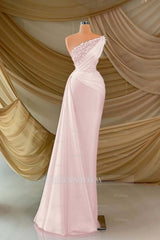 One Shoulder Sleeveless Long Formal Dress With Appliques Ruffles