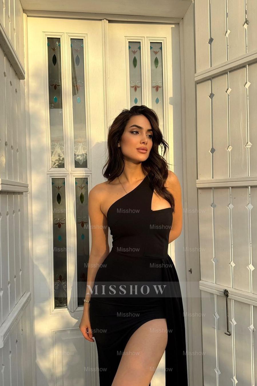 One Shoulder Sleeveless Pleated Ruffles Long Formal Dress With High Split