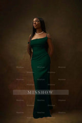 One Shoulder Sleeveless Split Long Formal Dress With Pleated Beading